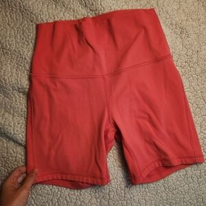 Lululemon Athletica Align 6" Coral High-Waisted Bike Shorts